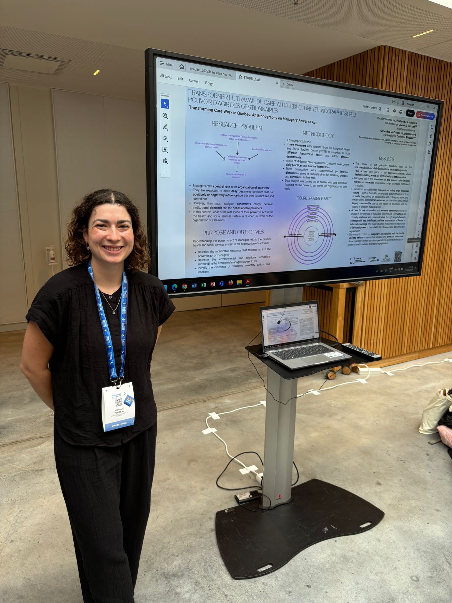 Koralie Yergeau lors du congrès du Conseil international des infirmières